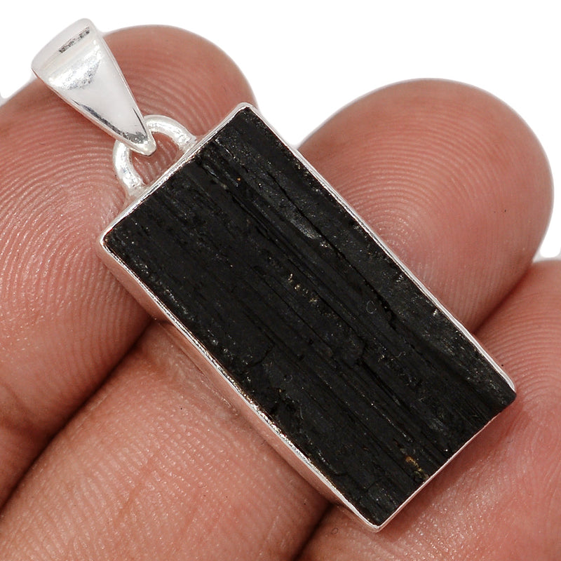 1.5" Black Tourmaline Rough Pendants - BTRP2123