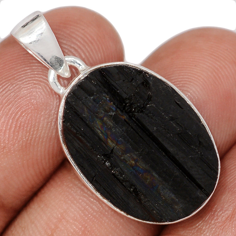 1.2" Black Tourmaline Rough Pendants - BTRP2125
