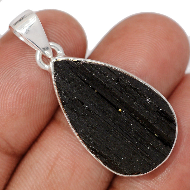 1.5" Black Tourmaline Rough Pendants - BTRP2126