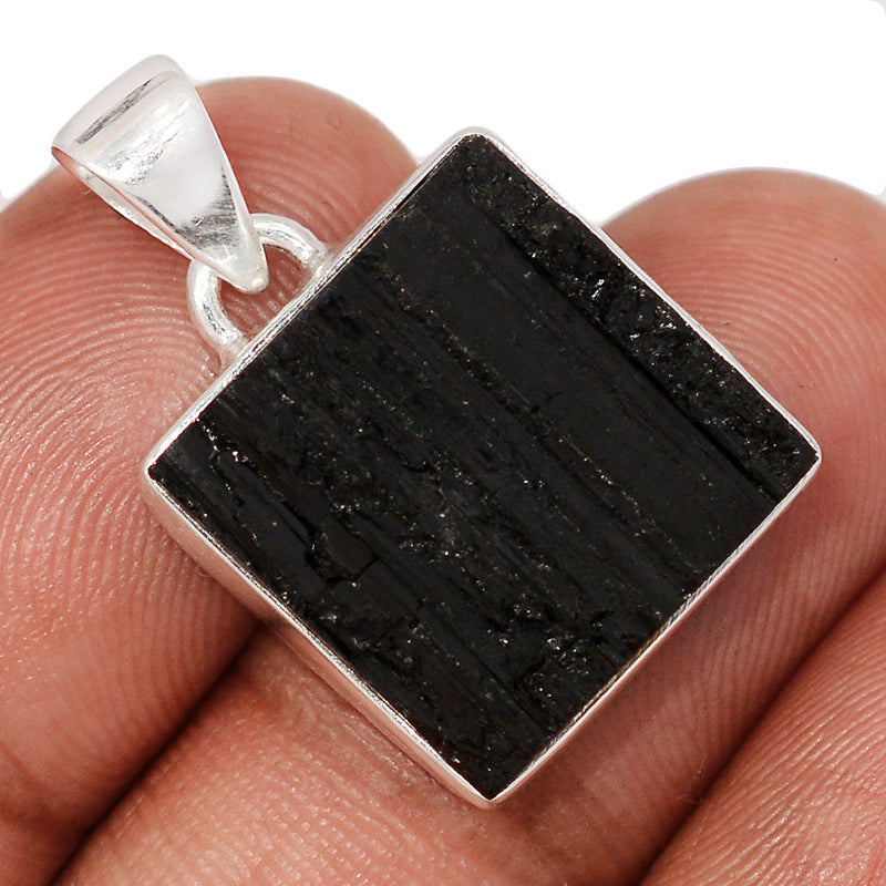 1.1" Black Tourmaline Rough Pendants - BTRP2128