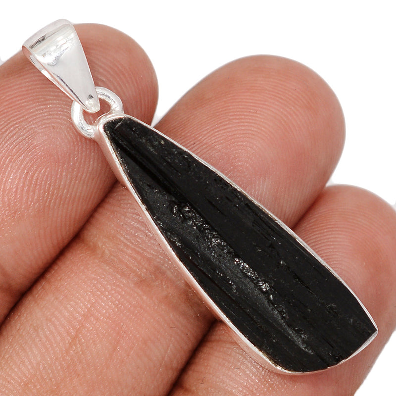 1.7" Black Tourmaline Rough Pendants - BTRP2129