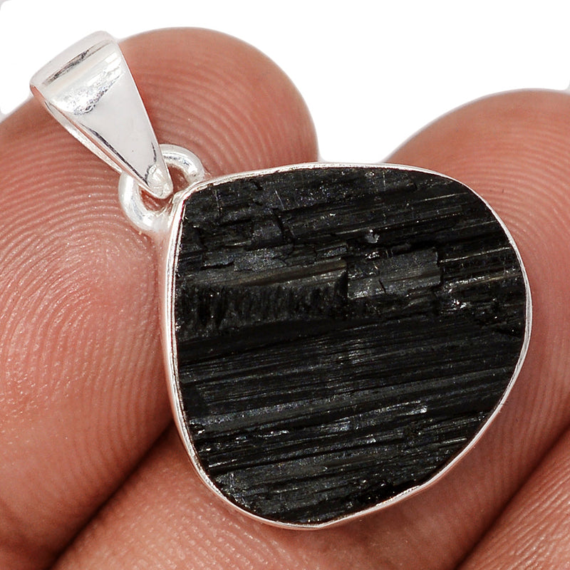 1.1" Black Tourmaline Rough Pendants - BTRP2130