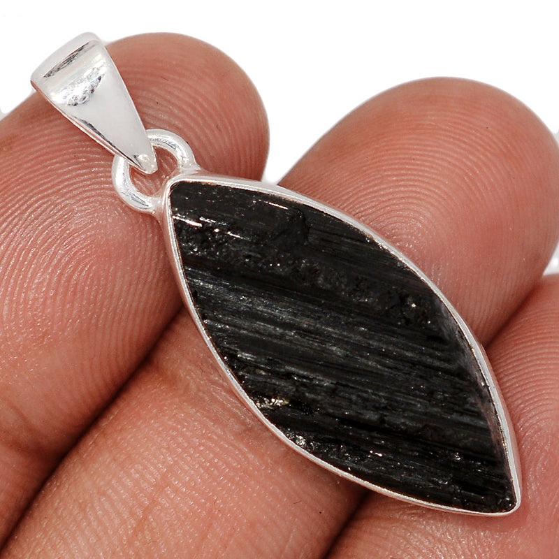 1.6" Black Tourmaline Rough Pendants - BTRP2131