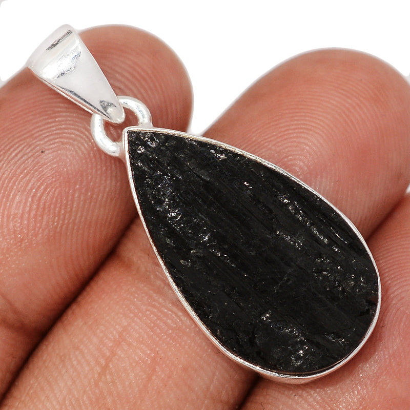 1.5" Black Tourmaline Rough Pendants - BTRP2132