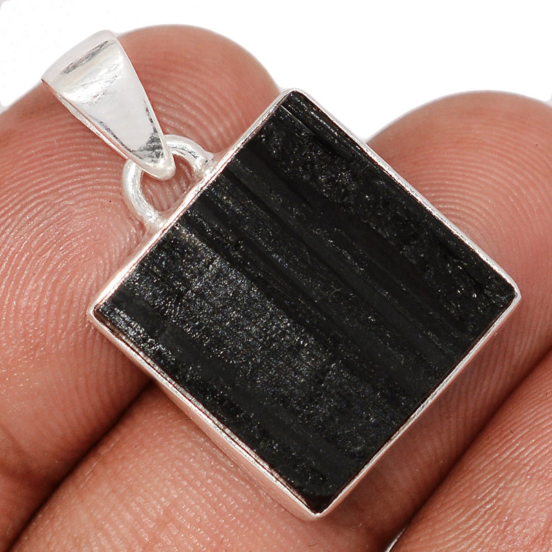 1.1" Black Tourmaline Rough Pendants - BTRP2134