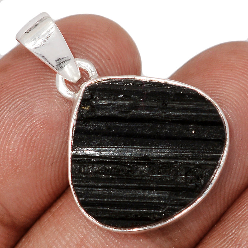 1.1" Black Tourmaline Rough Pendants - BTRP2136