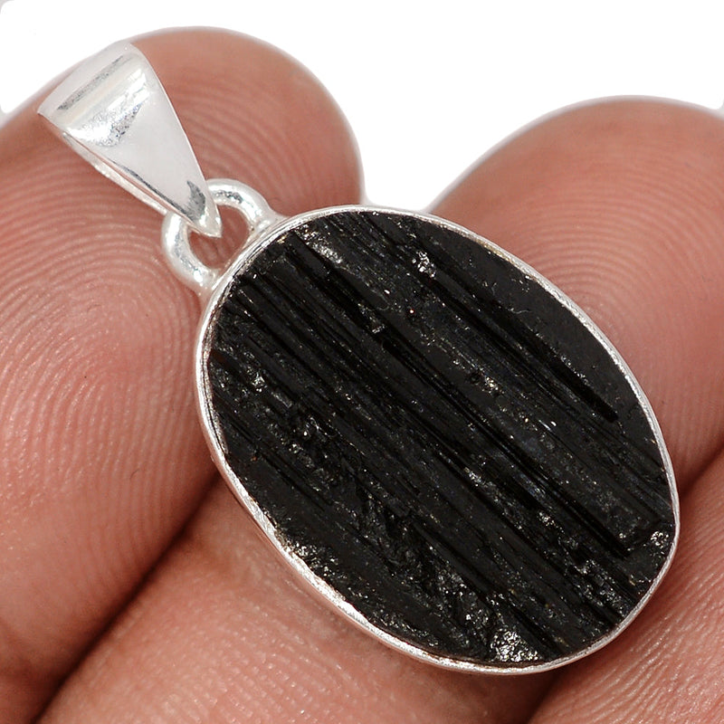 1.2" Black Tourmaline Rough Pendants - BTRP2137