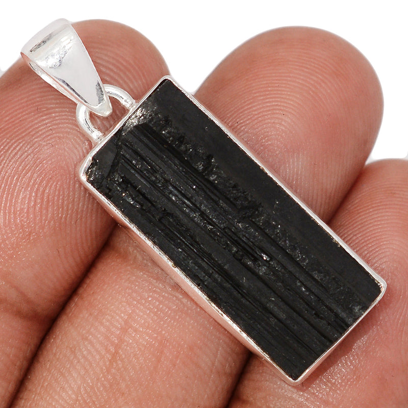 1.5" Black Tourmaline Rough Pendants - BTRP2138