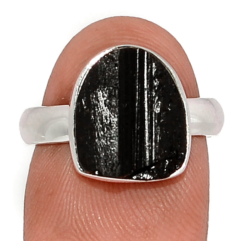 Black Tourmaline Rough Ring - BTRR1493