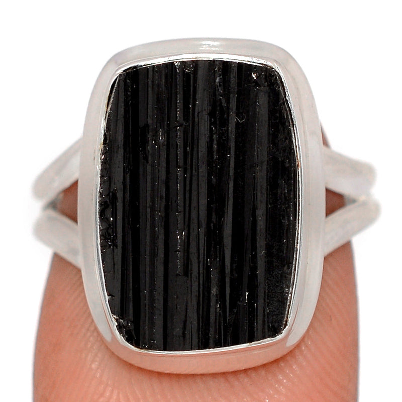 Black Tourmaline Rough Ring - BTRR1509