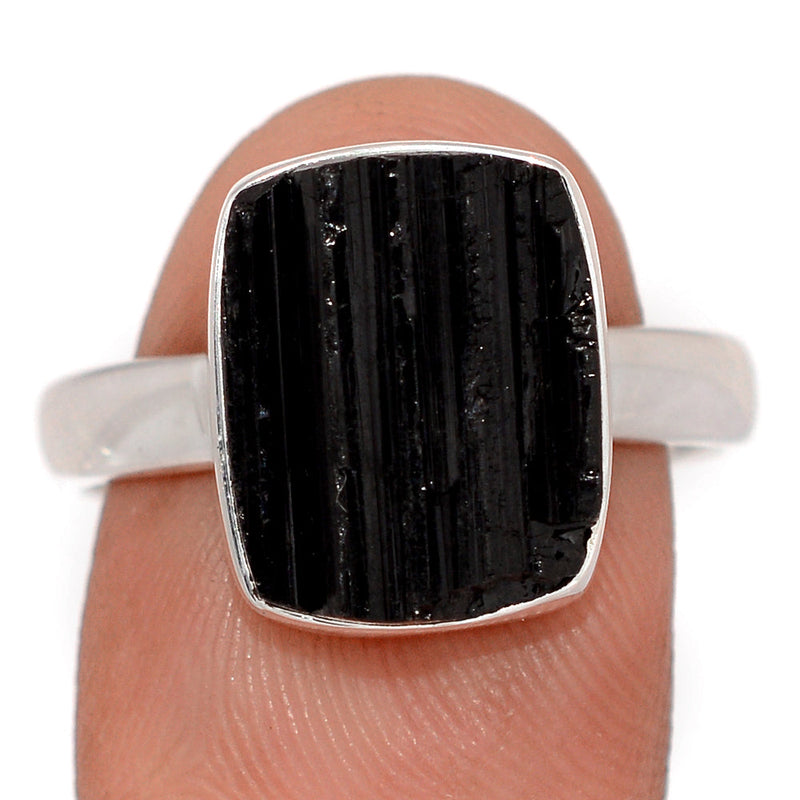 Black Tourmaline Rough Ring - BTRR1512