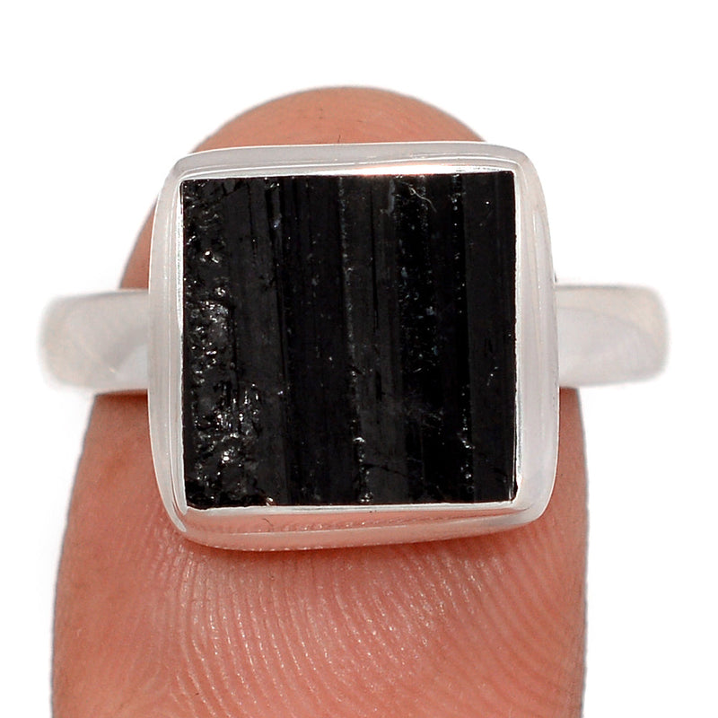 Black Tourmaline Rough Ring - BTRR1513