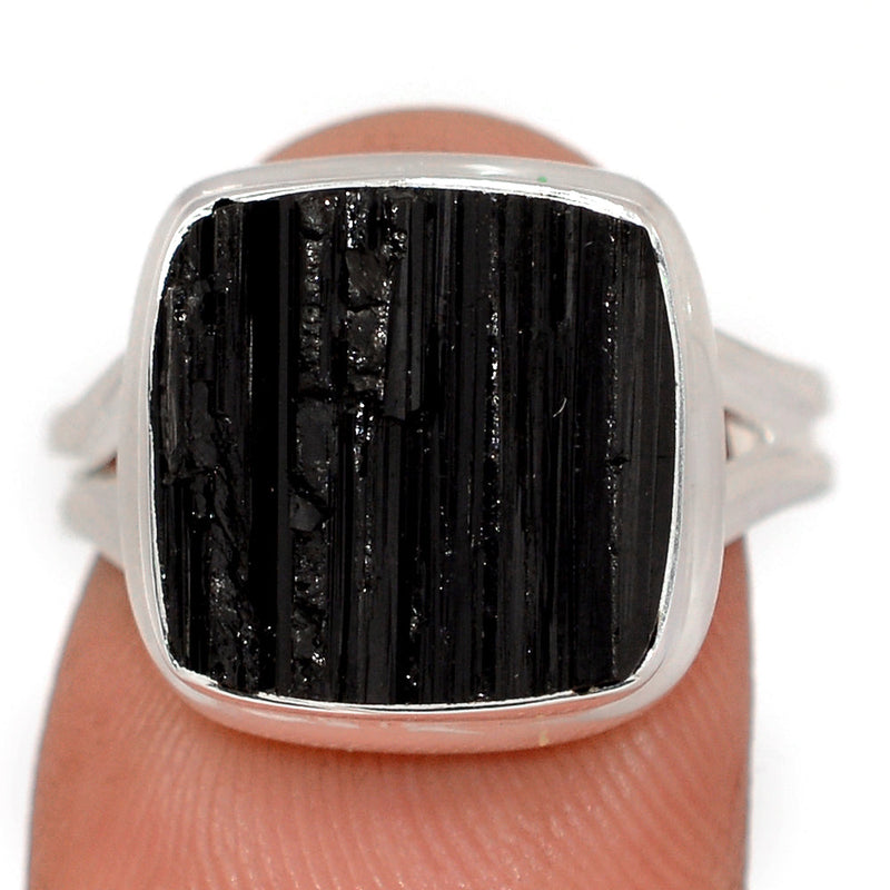 Black Tourmaline Rough Ring - BTRR1518