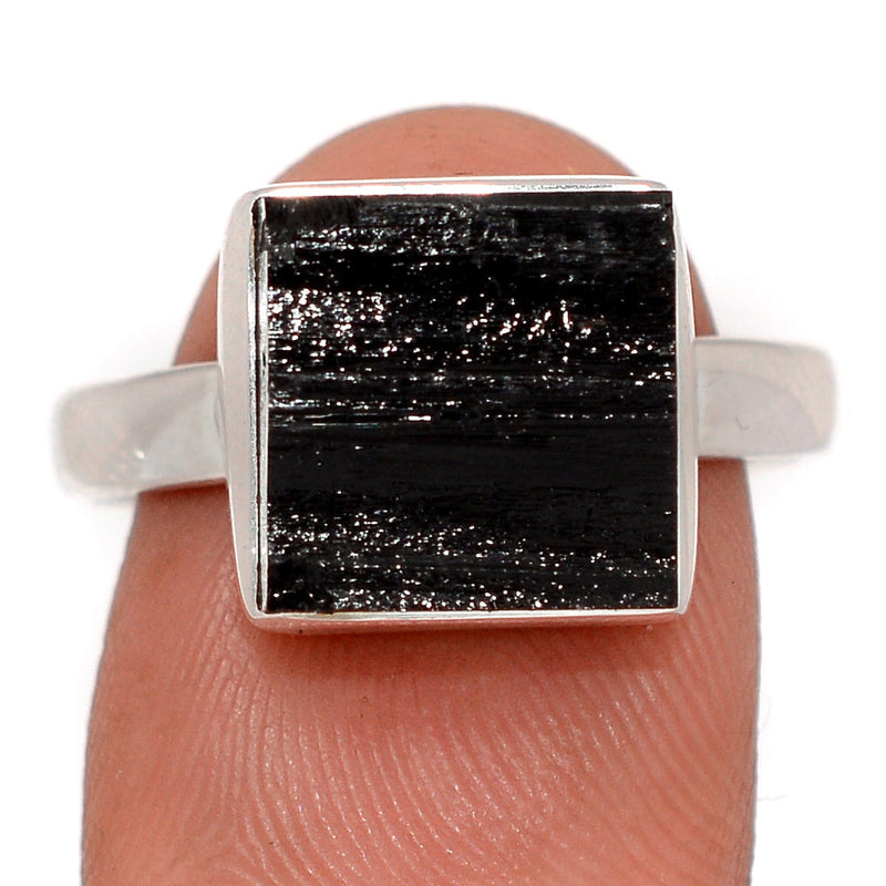 Black Tourmaline Rough Ring - BTRR1520