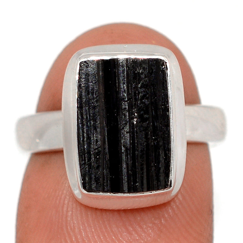 Black Tourmaline Rough Ring - BTRR1524
