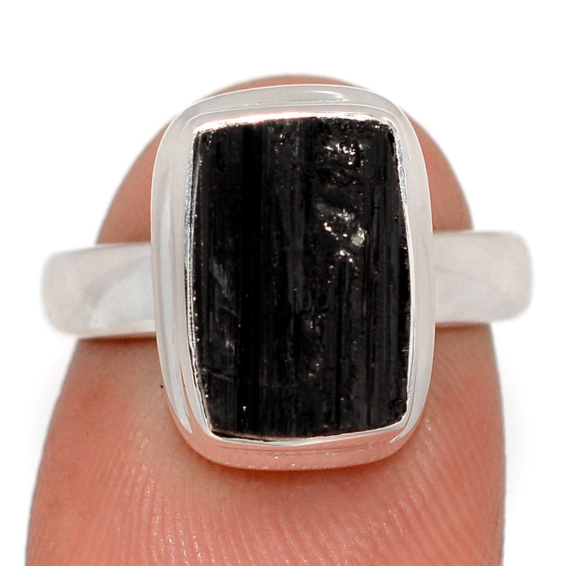 Black Tourmaline Rough Ring - BTRR1529