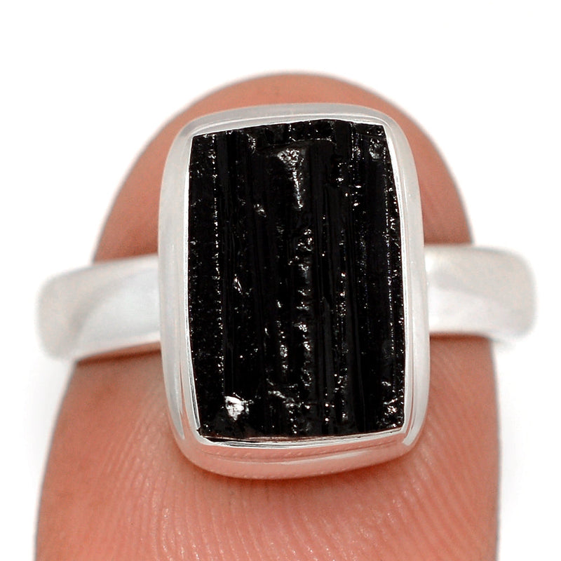 Black Tourmaline Rough Ring - BTRR1530
