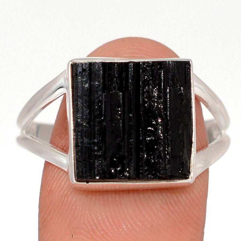 Black Tourmaline Rough Ring - BTRR1532