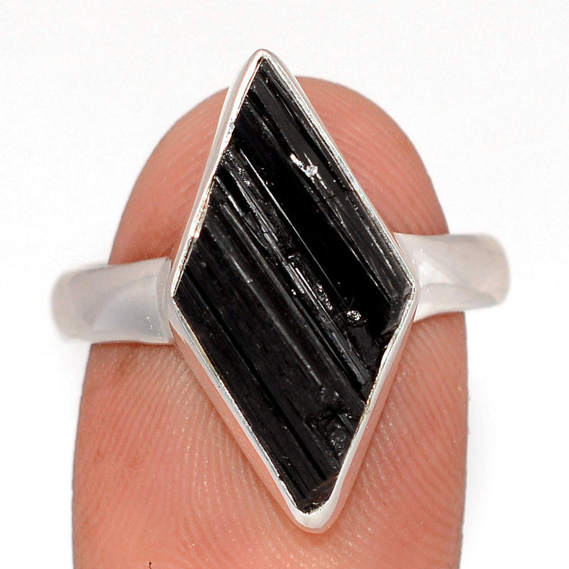 Black Tourmaline Rough Ring - BTRR1533