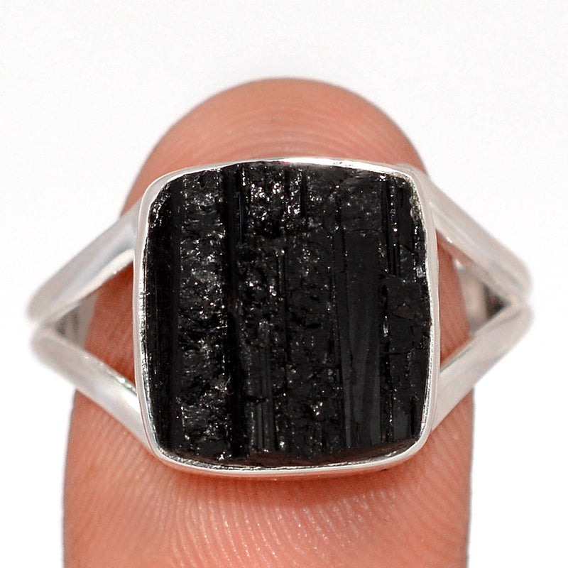 Black Tourmaline Rough Ring - BTRR1536