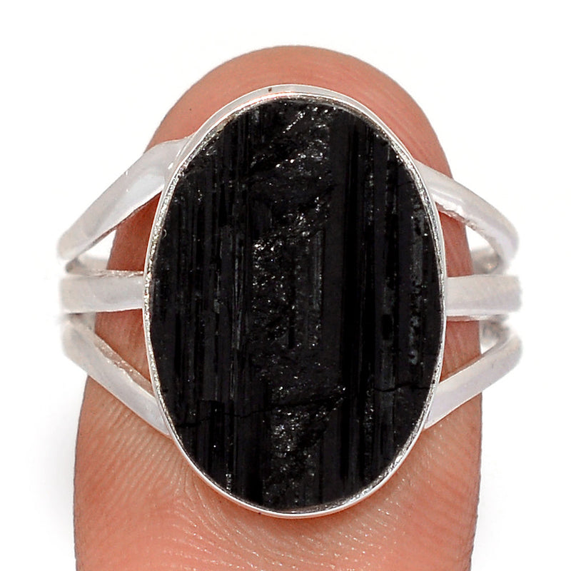 Black Tourmaline Rough Ring - BTRR1537