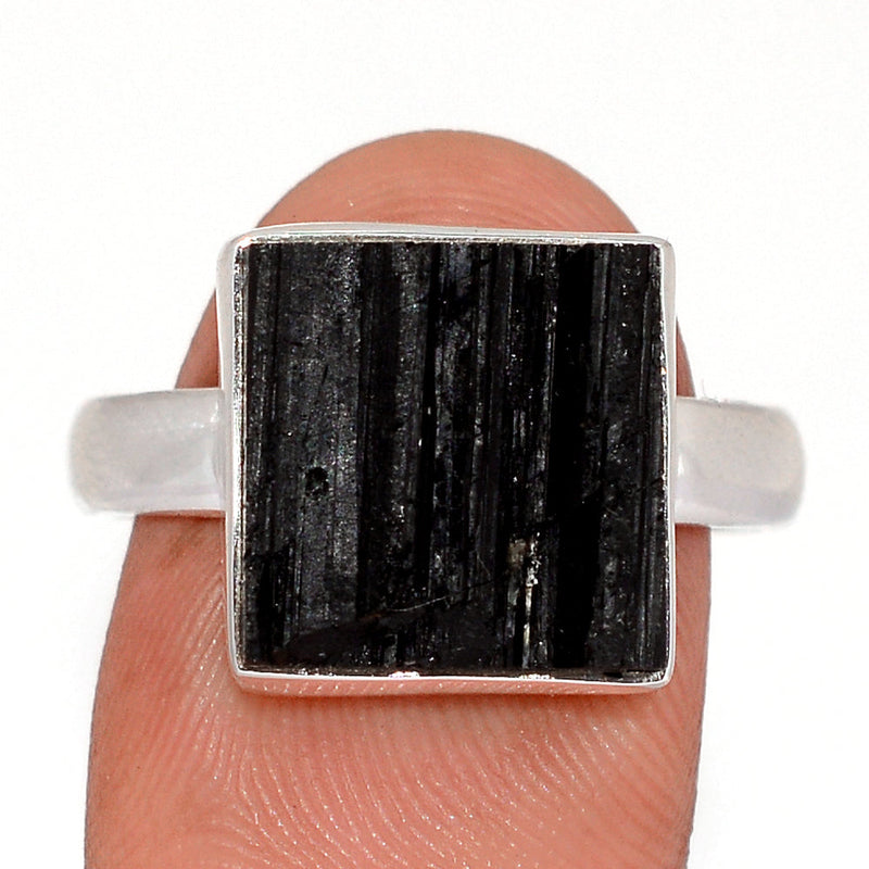 Black Tourmaline Rough Ring - BTRR1539