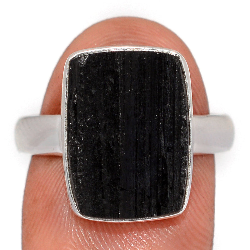 Black Tourmaline Rough Ring - BTRR1541