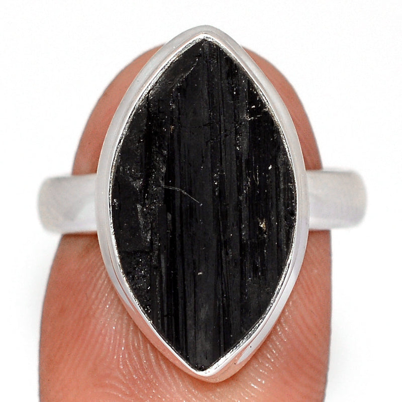 Black Tourmaline Rough Ring - BTRR1542