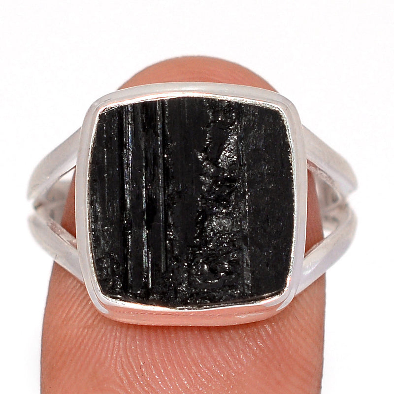 Black Tourmaline Rough Ring - BTRR1544