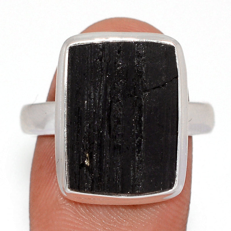 Black Tourmaline Rough Ring - BTRR1546