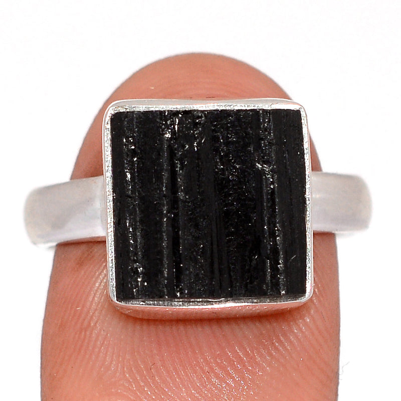 Black Tourmaline Rough Ring - BTRR1548