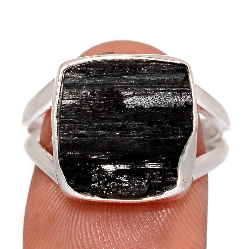 Black Tourmaline Rough Ring - BTRR1551