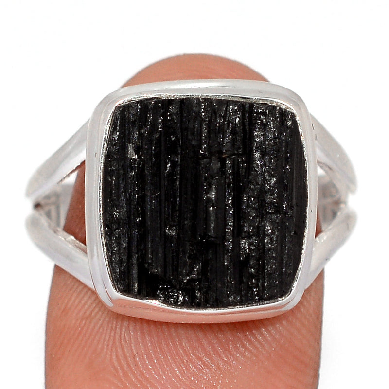 Black Tourmaline Rough Ring - BTRR1552