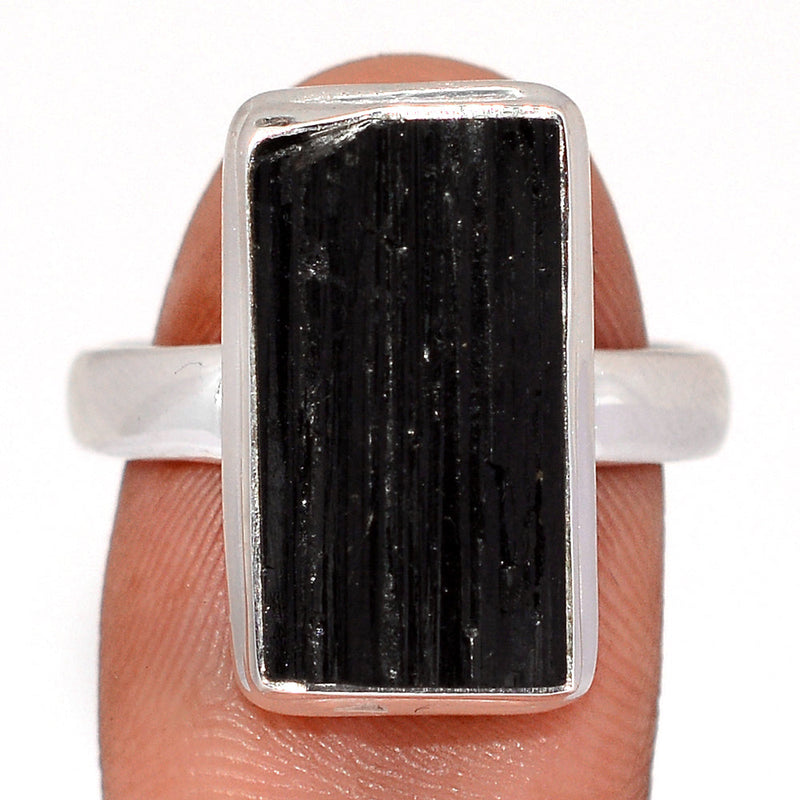 Black Tourmaline Rough Ring - BTRR1553
