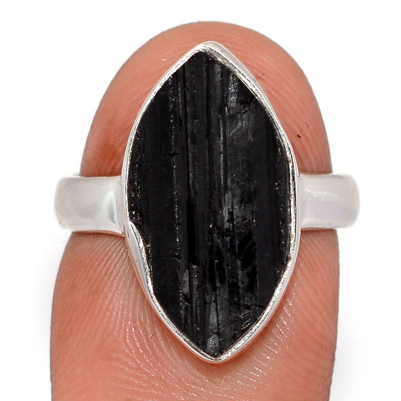 Black Tourmaline Rough Ring - BTRR1554