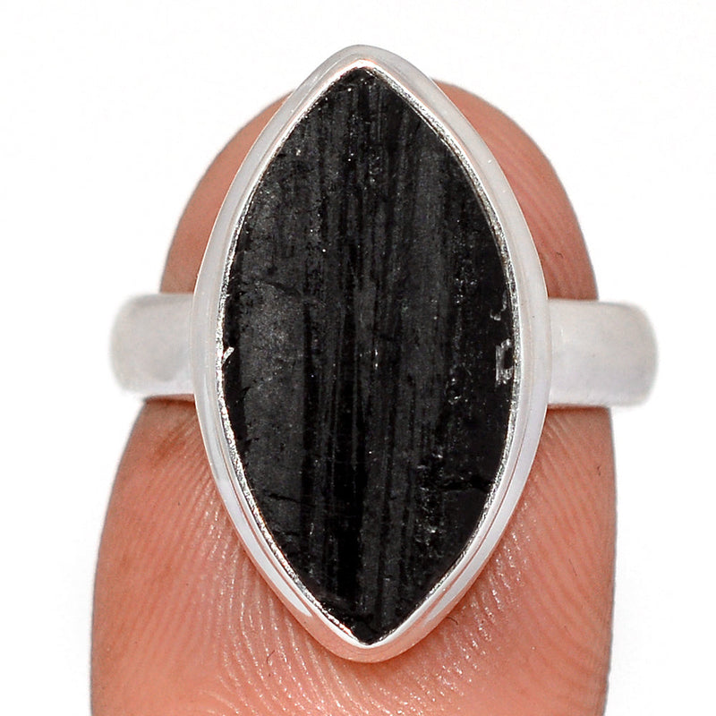 Black Tourmaline Rough Ring - BTRR1556