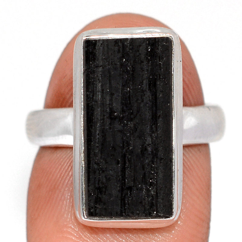 Black Tourmaline Rough Ring - BTRR1557