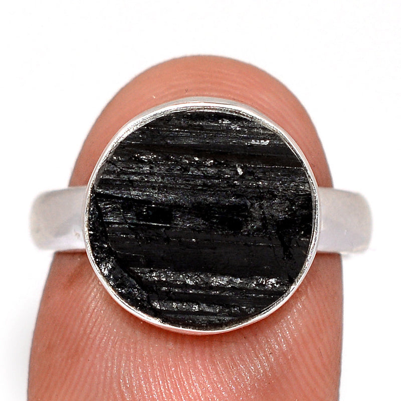 Black Tourmaline Rough Ring - BTRR1558