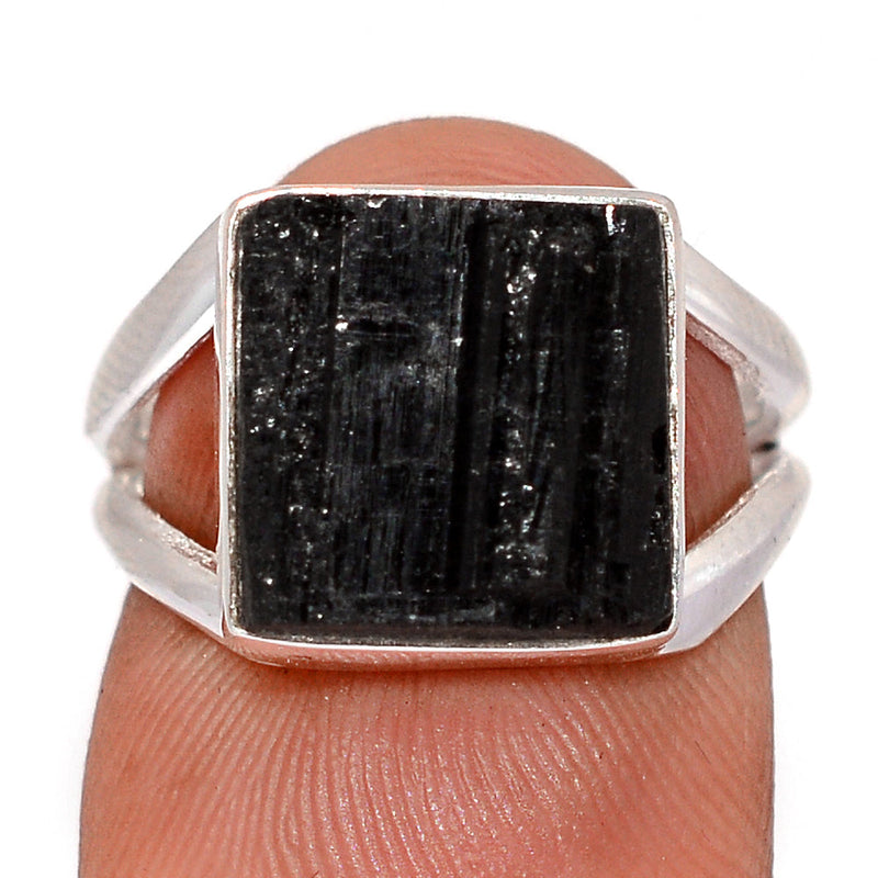 Black Tourmaline Rough Ring - BTRR1559