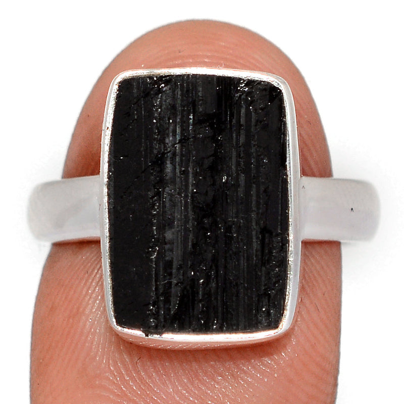 Black Tourmaline Rough Ring - BTRR1560