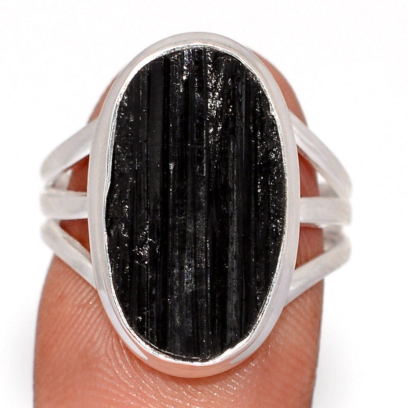Black Tourmaline Rough Ring - BTRR1563