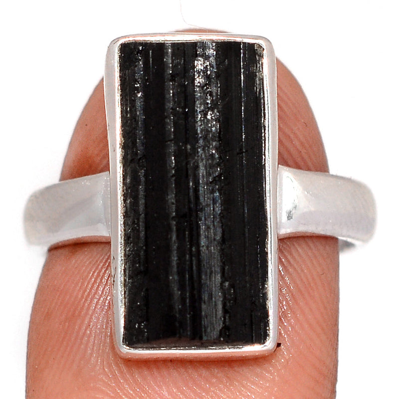 Black Tourmaline Rough Ring - BTRR1564