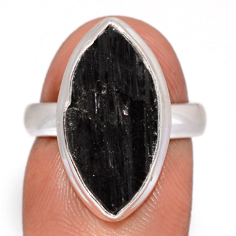 Black Tourmaline Rough Ring - BTRR1565