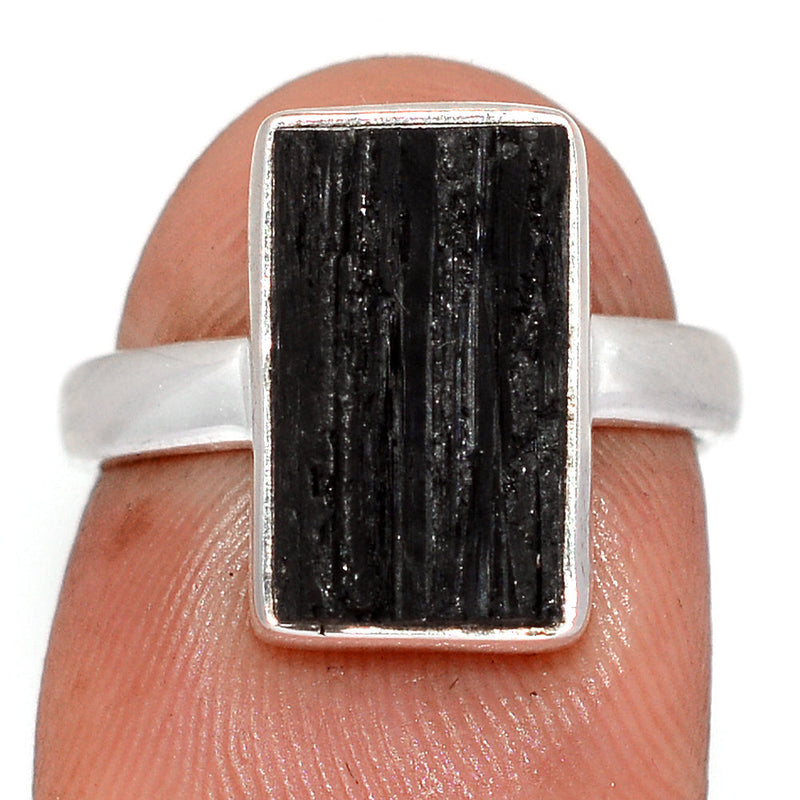 Black Tourmaline Rough Ring - BTRR1566