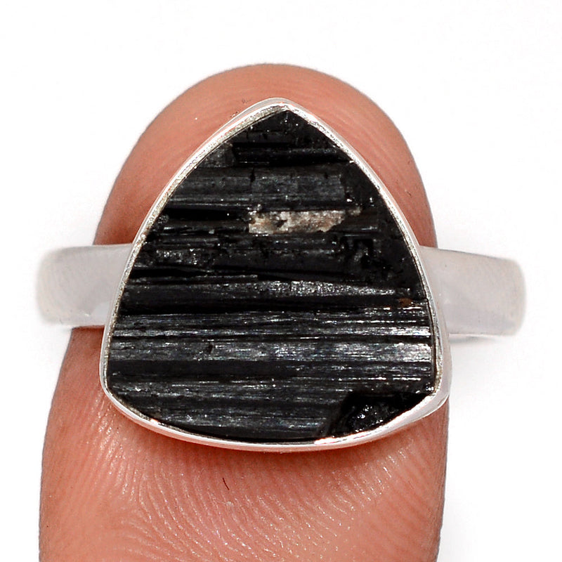 Black Tourmaline Rough Ring - BTRR1568