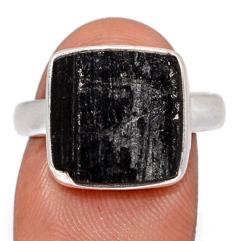 Black Tourmaline Rough Ring - BTRR1569