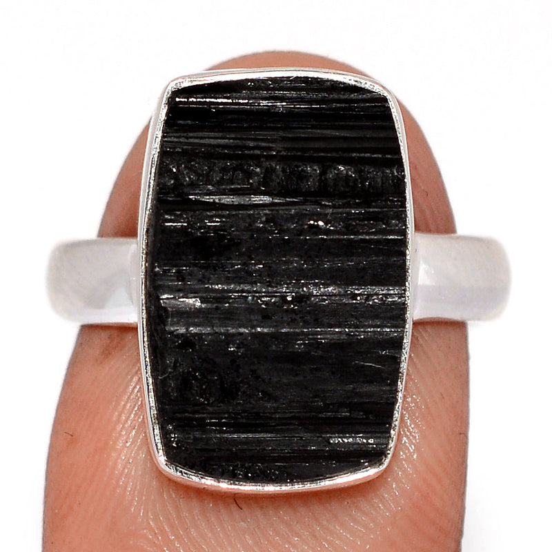 Black Tourmaline Rough Ring - BTRR1571