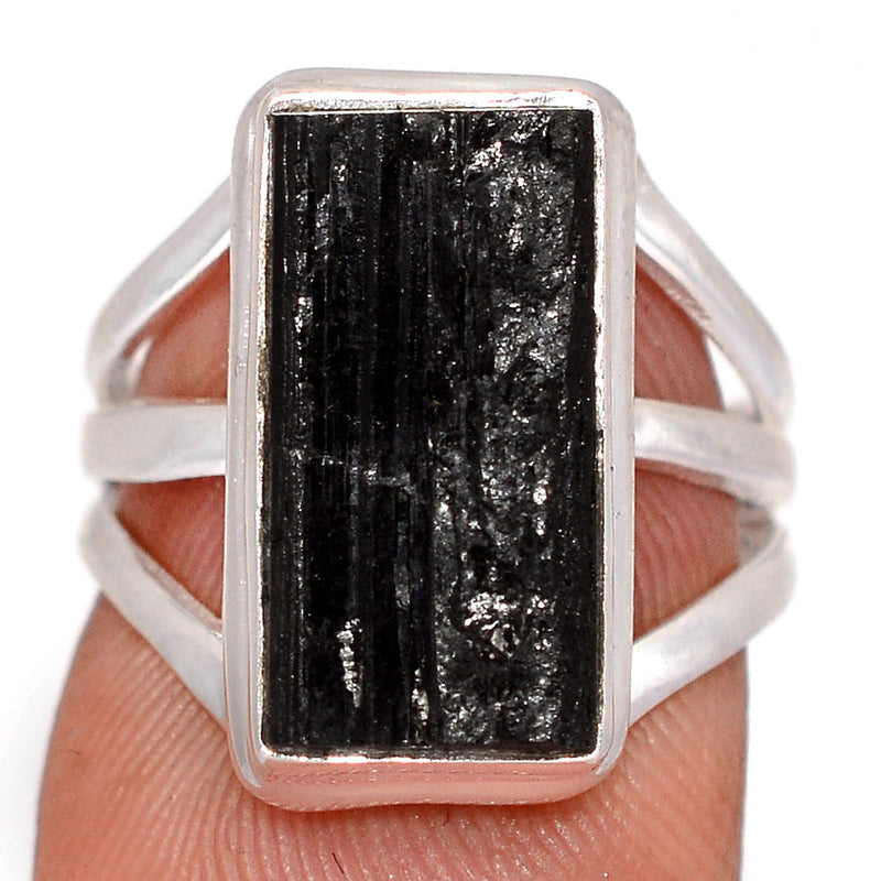Black Tourmaline Rough Ring - BTRR1572