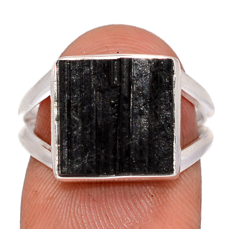 Black Tourmaline Rough Ring - BTRR1575