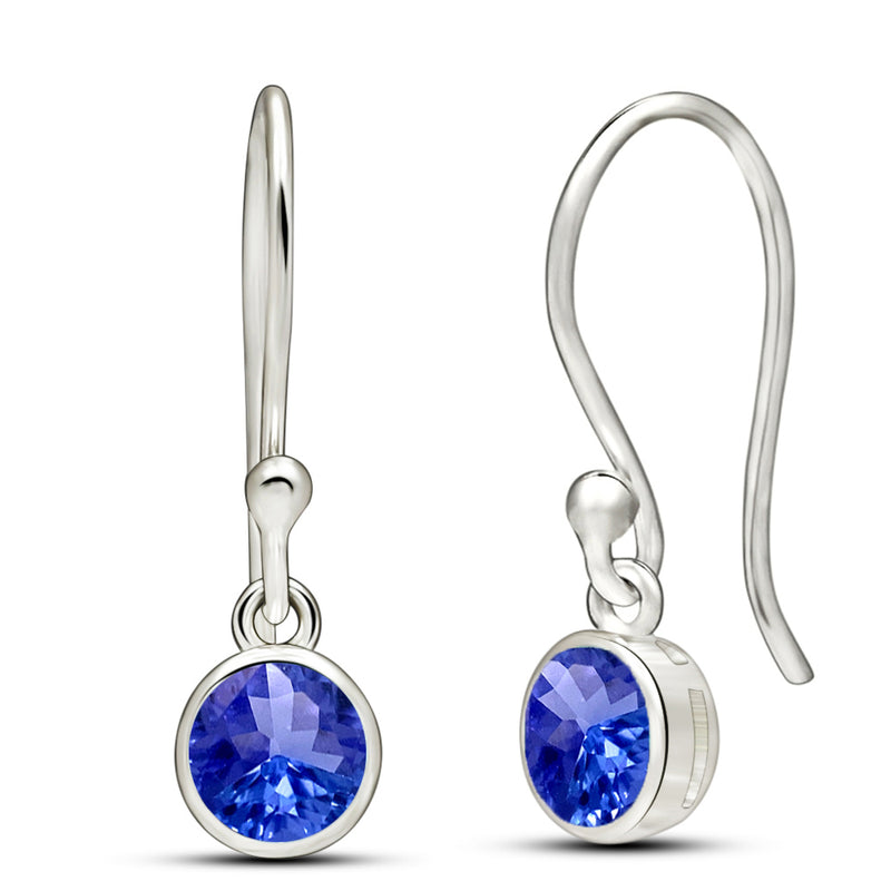 5*5 MM Round - Tanzanite Faceted Earrings - CB-E914TZF